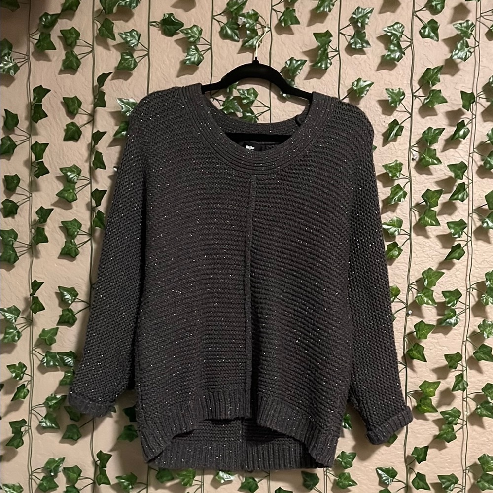 Mossimo Supply Co Gray Crew Neck Sweater Chunky Knit